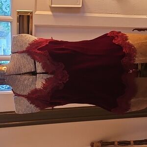 Elegant Burgundy Lace Dress